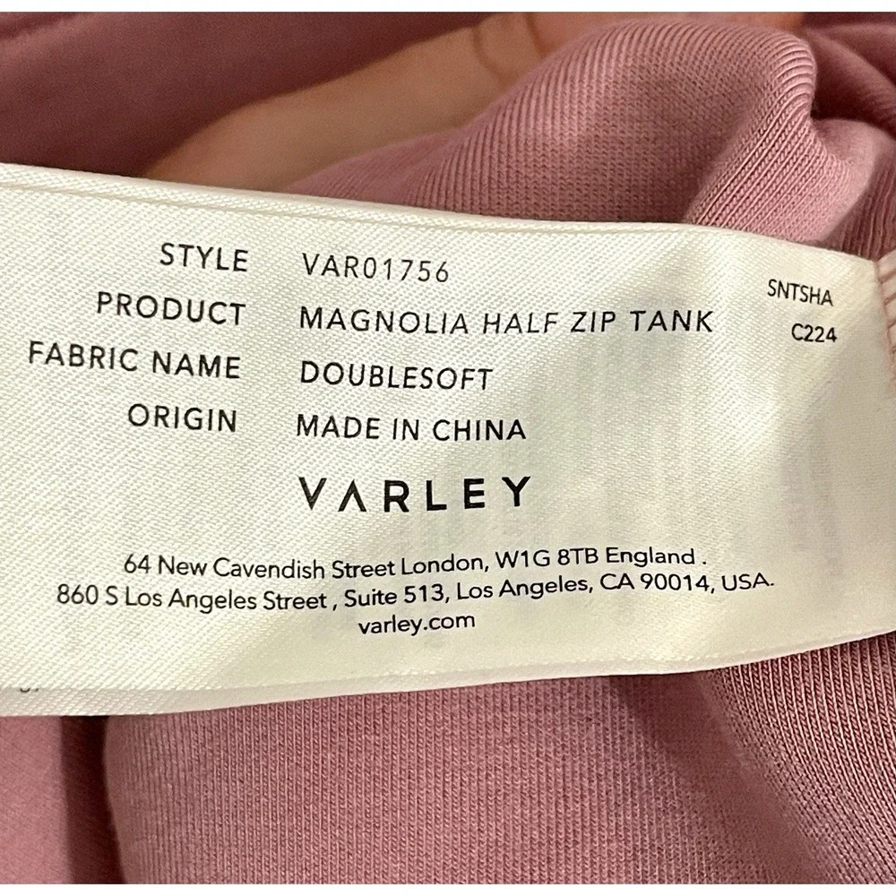 VARLEY SET Magnolia Half-Zip Sleeveless Tank Isabella Mid-Rise Short 4